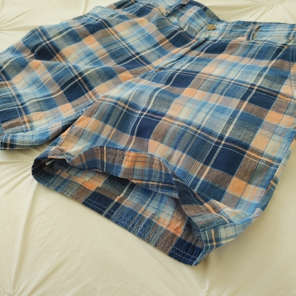 IZOD blue & orange plaid golf shorts. Size 32 - Picture 8 of 12